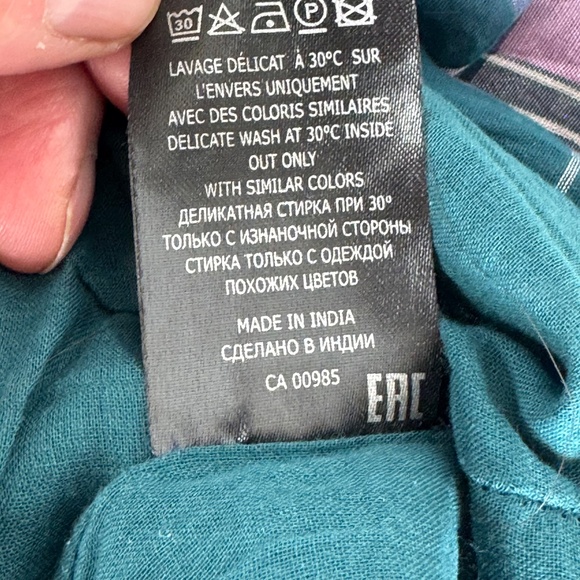 Isabel Marant Etoile Birdy Purple/Green Tartan Plaid Draped Mini Skirt Sz 34/2 - Picture 7 of 7